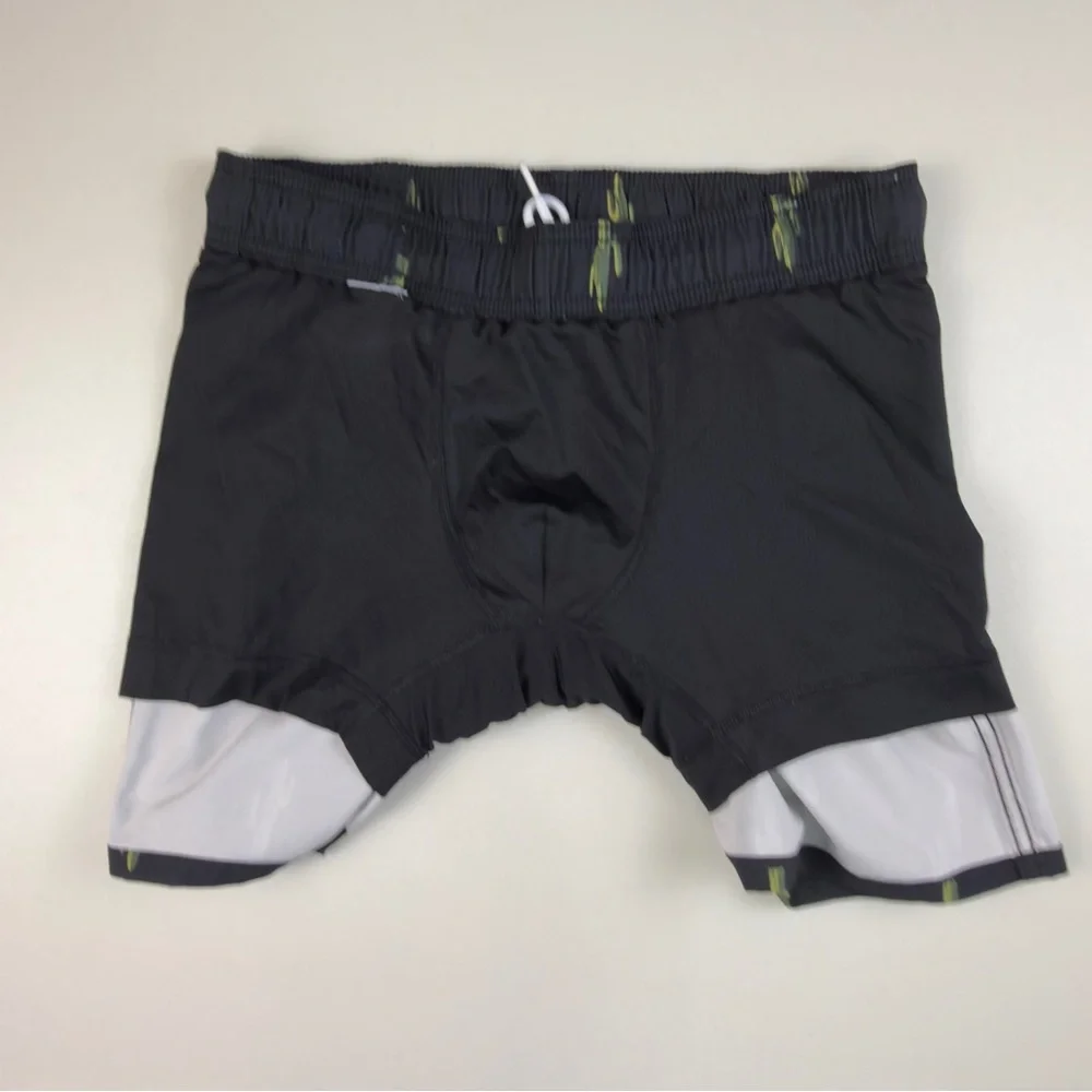 Hollister Black Swim Shorts with Green Cactus Size Small 🌵🌊